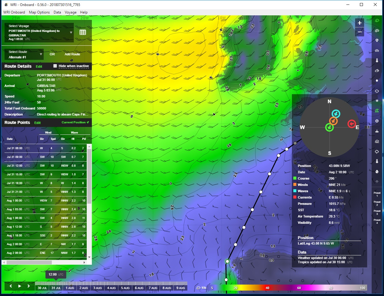 transatlantic cruise weather forecast